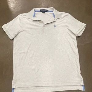 U.S. Polo Assn. White Polo Shirt with Light Blue Accents